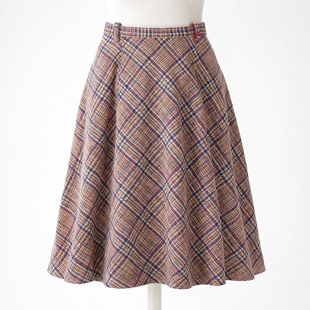 Vintage Summit Of Boston 70s Plaid Skirt Size XS Red Preppy Academia Schoolgirl